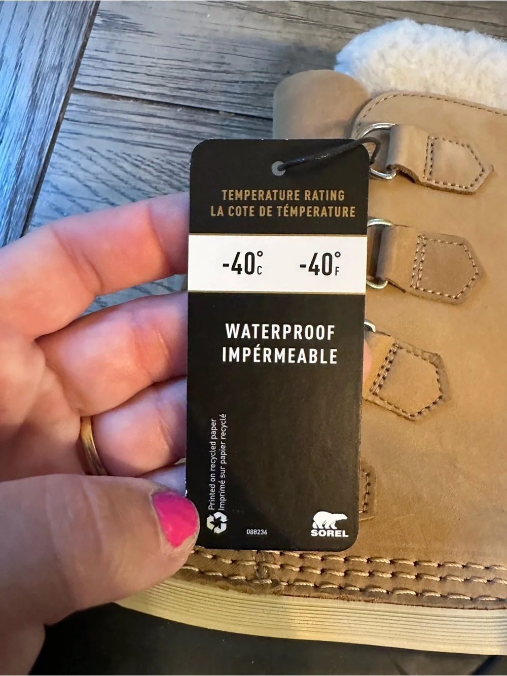 Sorel Tan Waterproof Lace-Up Faux-Fur  Boots New with tag